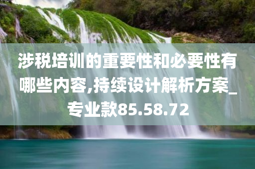 涉税培训的重要性和必要性有哪些内容,持续设计解析方案_专业款85.58.72