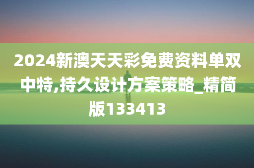 2024新澳天天彩免费资料单双中特,持久设计方案策略_精简版133413