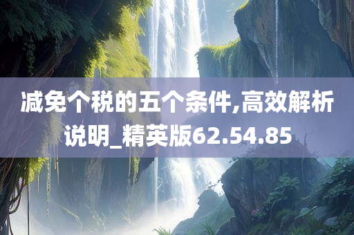 减免个税的五个条件,高效解析说明_精英版62.54.85