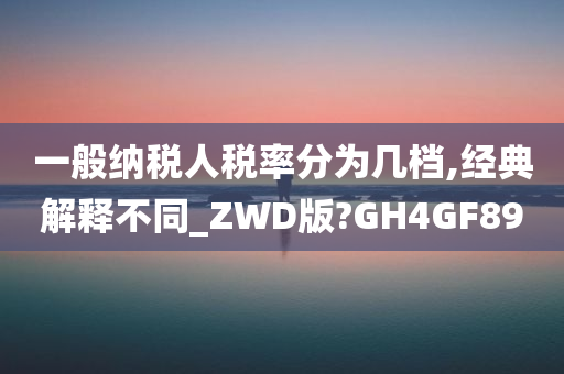 一般纳税人税率分为几档,经典解释不同_ZWD版?GH4GF89