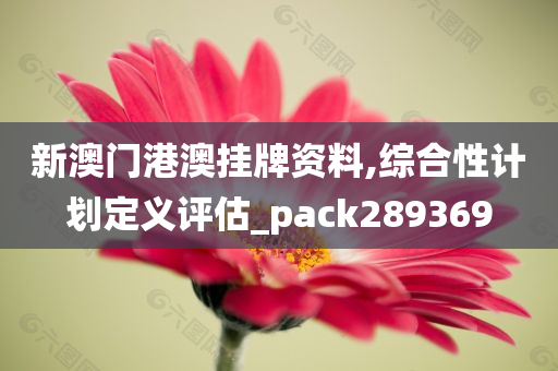 新澳门港澳挂牌资料,综合性计划定义评估_pack289369