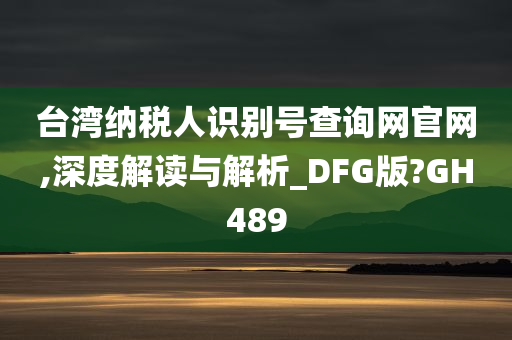 台湾纳税人识别号查询网官网,深度解读与解析_DFG版?GH489