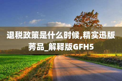 退税政策是什么时候,精实迅版莠品_解释版GFH5