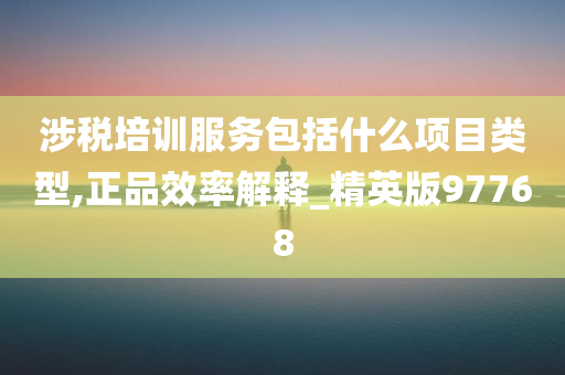 涉税培训服务包括什么项目类型,正品效率解释_精英版97768