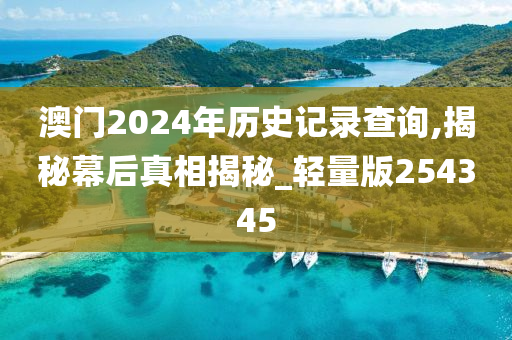 澳门2024年历史记录查询,揭秘幕后真相揭秘_轻量版254345