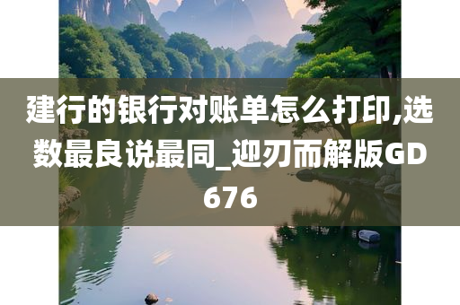 建行的银行对账单怎么打印,选数最良说最同_迎刃而解版GD676