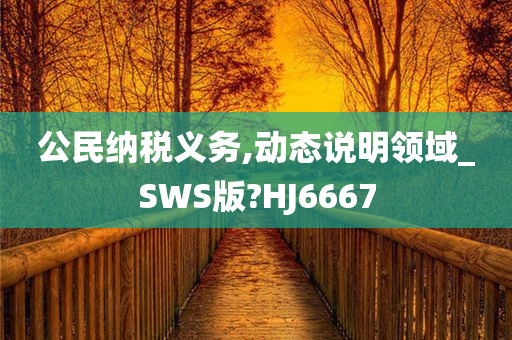 公民纳税义务,动态说明领域_SWS版?HJ6667