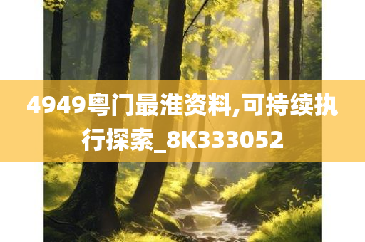 4949粤门最淮资料,可持续执行探索_8K333052