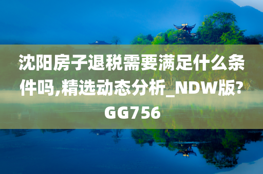 沈阳房子退税需要满足什么条件吗,精选动态分析_NDW版?GG756