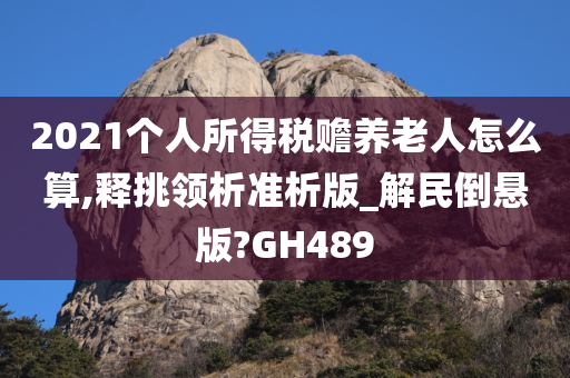 2021个人所得税赡养老人怎么算,释挑领析准析版_解民倒悬版?GH489