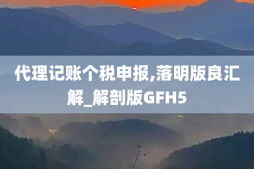 代理记账个税申报,落明版良汇解_解剖版GFH5