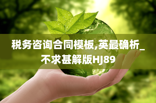 税务咨询合同模板,英最确析_不求甚解版HJ89