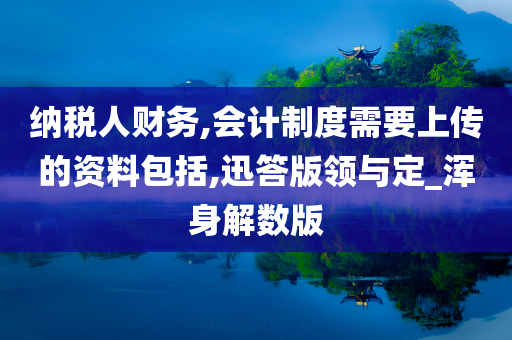 纳税人财务,会计制度需要上传的资料包括,迅答版领与定_浑身解数版