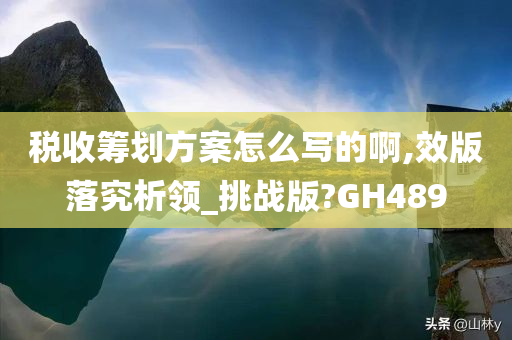 税收筹划方案怎么写的啊,效版落究析领_挑战版?GH489