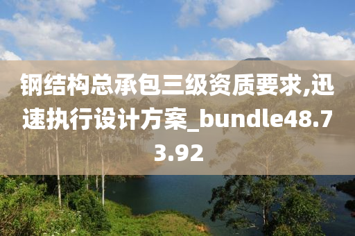 钢结构总承包三级资质要求,迅速执行设计方案_bundle48.73.92