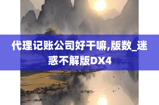 代理记账公司好干嘛,版数_迷惑不解版DX4