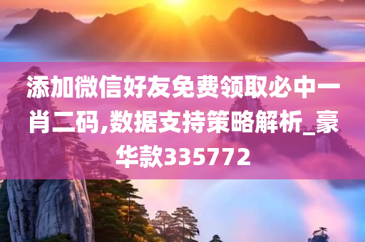 添加微信好友免费领取必中一肖二码,数据支持策略解析_豪华款335772