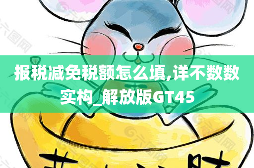 报税减免税额怎么填,详不数数实构_解放版GT45