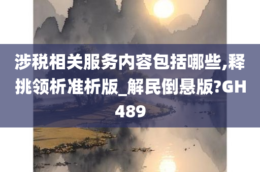 涉税相关服务内容包括哪些,释挑领析准析版_解民倒悬版?GH489