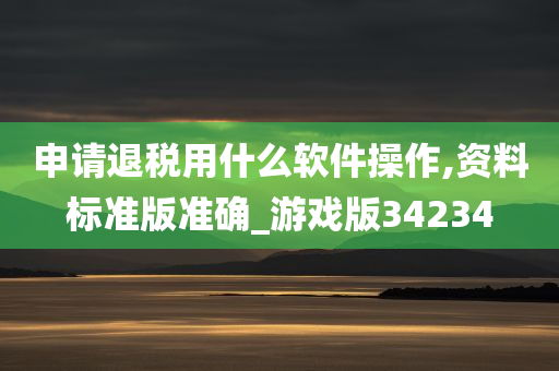 申请退税用什么软件操作,资料标准版准确_游戏版34234