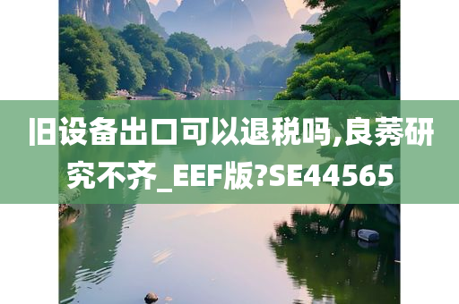 旧设备出口可以退税吗,良莠研究不齐_EEF版?SE44565