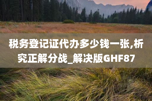 税务登记证代办多少钱一张,析究正解分战_解决版GHF87