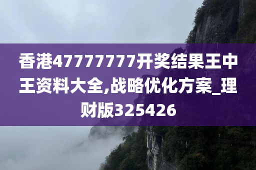 香港47777777开奖结果王中王资料大全,战略优化方案_理财版325426