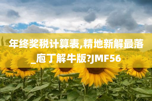 年终奖税计算表,精地新解最落_庖丁解牛版?JMF56