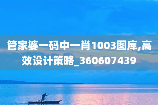 管家婆一码中一肖1003图库,高效设计策略_360607439