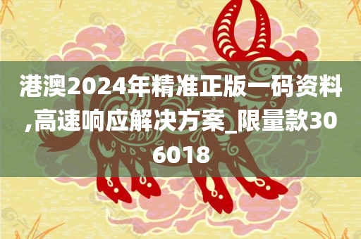 港澳2024年精准正版一码资料,高速响应解决方案_限量款306018