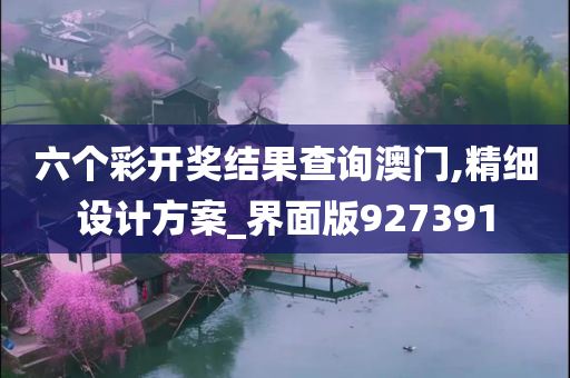 六个彩开奖结果查询澳门,精细设计方案_界面版927391