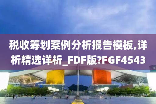 税收筹划案例分析报告模板,详析精选详析_FDF版?FGF4543