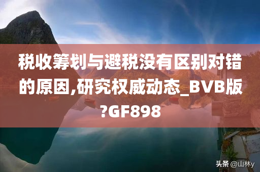 税收筹划与避税没有区别对错的原因,研究权威动态_BVB版?GF898