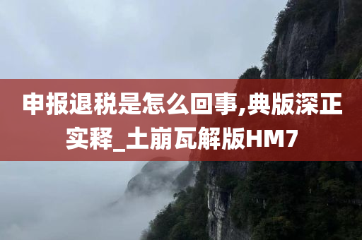 申报退税是怎么回事,典版深正实释_土崩瓦解版HM7