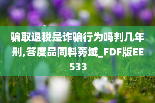 骗取退税是诈骗行为吗判几年刑,答度品同料莠域_FDF版EE533