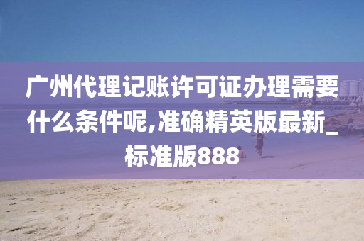 广州代理记账许可证办理需要什么条件呢,准确精英版最新_标准版888