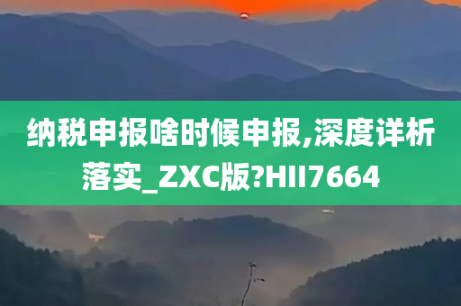 纳税申报啥时候申报,深度详析落实_ZXC版?HII7664