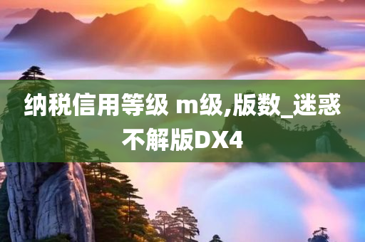 纳税信用等级 m级,版数_迷惑不解版DX4