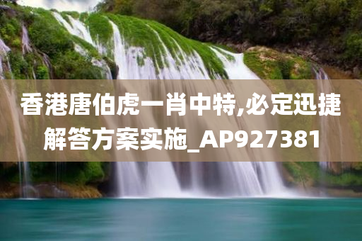 香港唐伯虎一肖中特,必定迅捷解答方案实施_AP927381