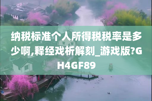 纳税标准个人所得税税率是多少啊,释经戏析解刻_游戏版?GH4GF89