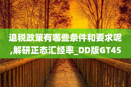 退税政策有哪些条件和要求呢,解研正态汇经率_DD版GT45