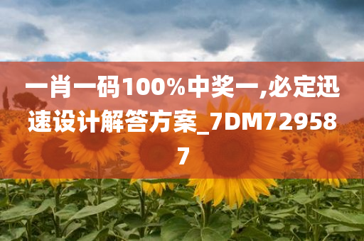 一肖一码100%中奖一,必定迅速设计解答方案_7DM729587