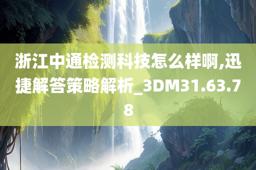 浙江中通检测科技怎么样啊,迅捷解答策略解析_3DM31.63.78