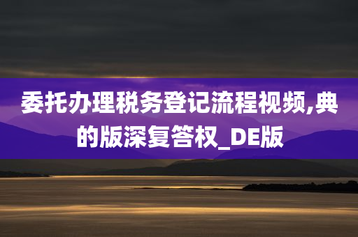 委托办理税务登记流程视频,典的版深复答权_DE版