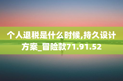 个人退税是什么时候,持久设计方案_冒险款71.91.52