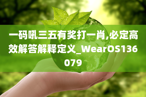 一码吼三五有奖打一肖,必定高效解答解释定义_WearOS136079