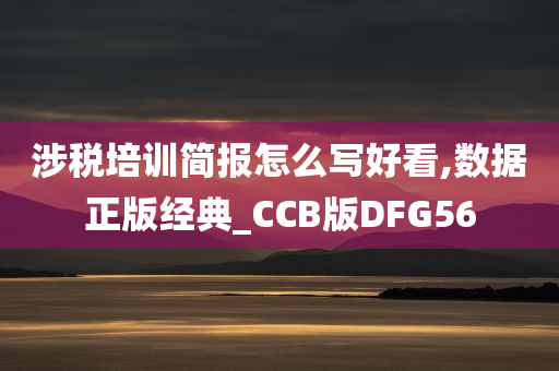 涉税培训简报怎么写好看,数据正版经典_CCB版DFG56