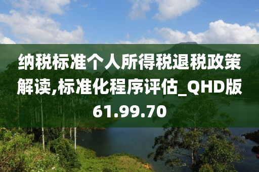 纳税标准个人所得税退税政策解读,标准化程序评估_QHD版61.99.70