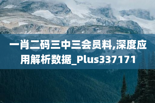 一肖二码三中三会员料,深度应用解析数据_Plus337171