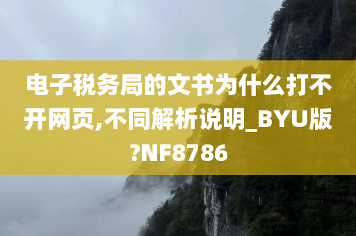 电子税务局的文书为什么打不开网页,不同解析说明_BYU版?NF8786